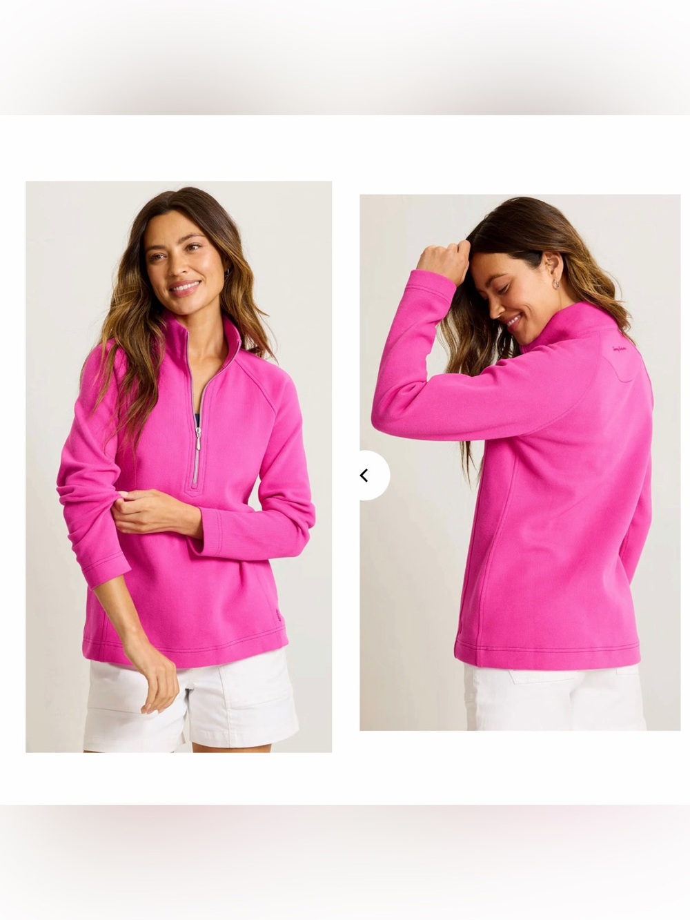 Tommy Bahama Aruba Half Zip Sweatshirt Women’s XL Very Berry Pink